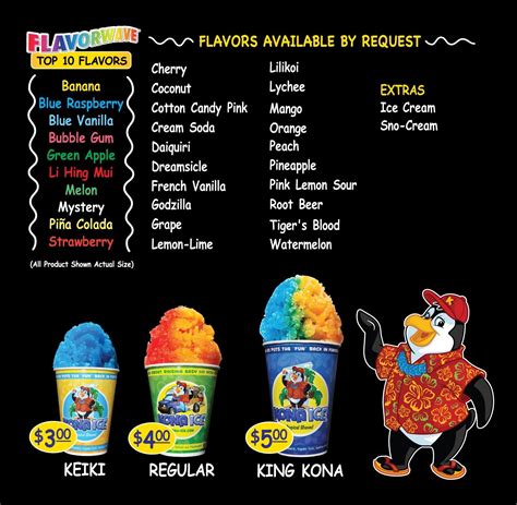 Kona Ice Flyer Template Flavors